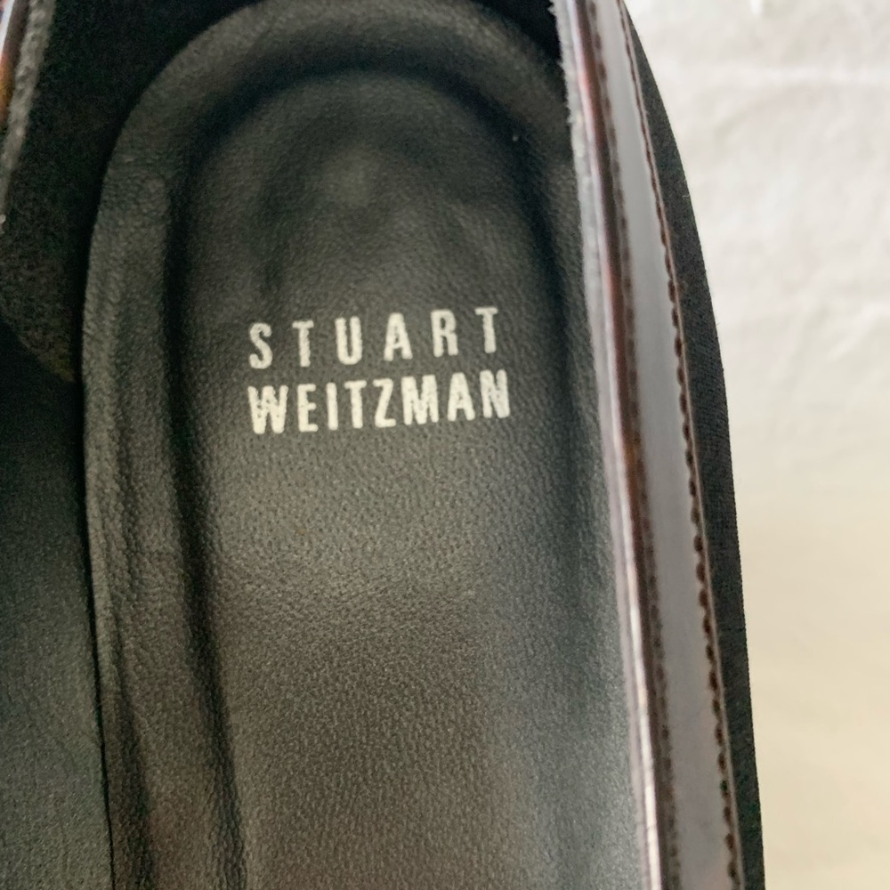 Stuart Weitzman Tofutti Faille Peep Toe Tortoise - image 4